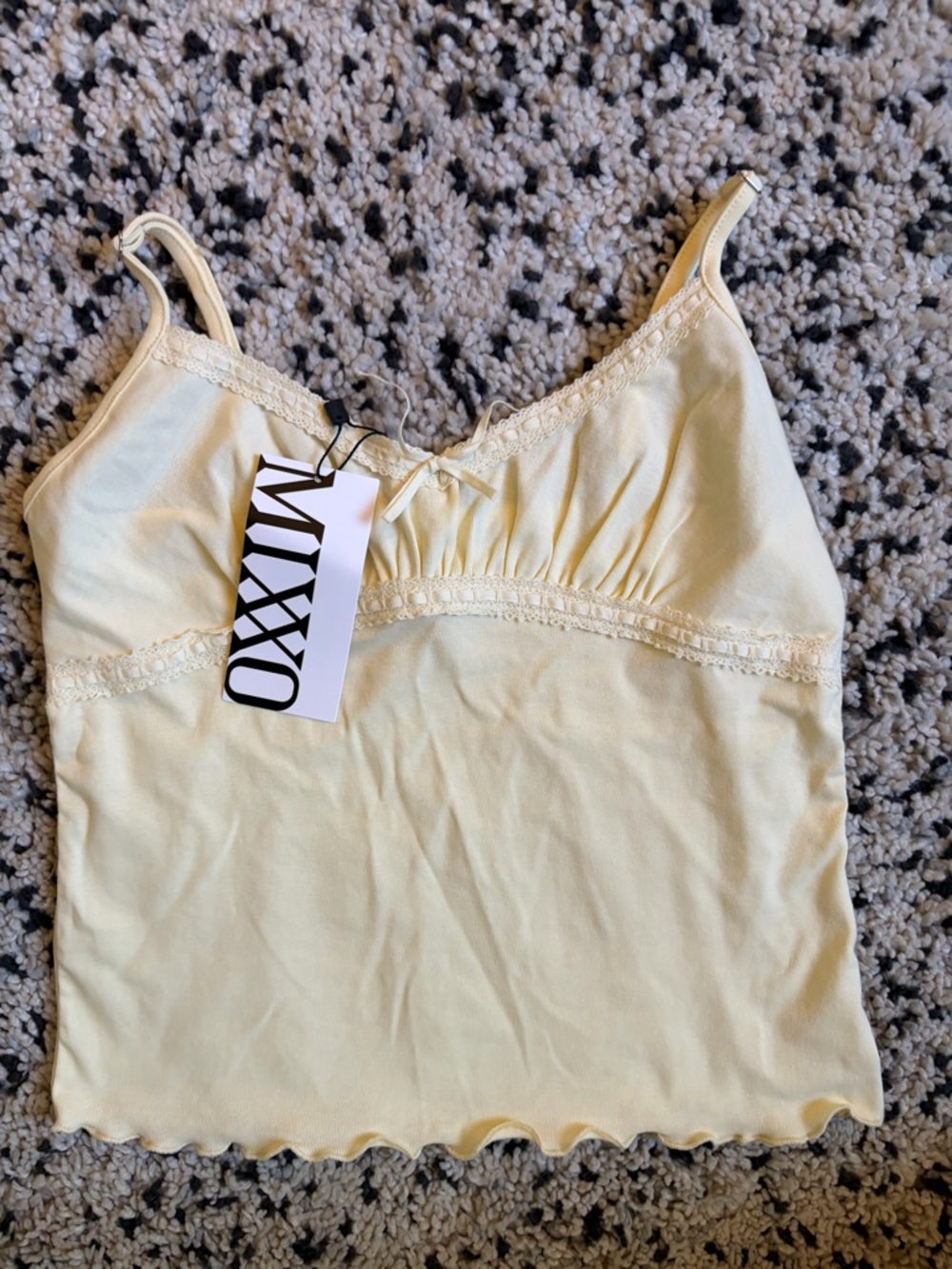 Butter Yellow Lace-Trim Cami Tank Top - Picture 2 of 5